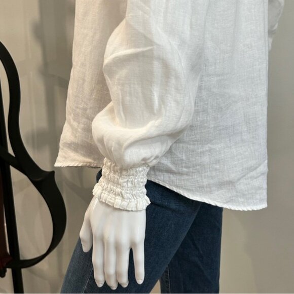 Anthropologies Cloth  Stone 100 Linen Long Sleeve Top - Picture 5 of 11